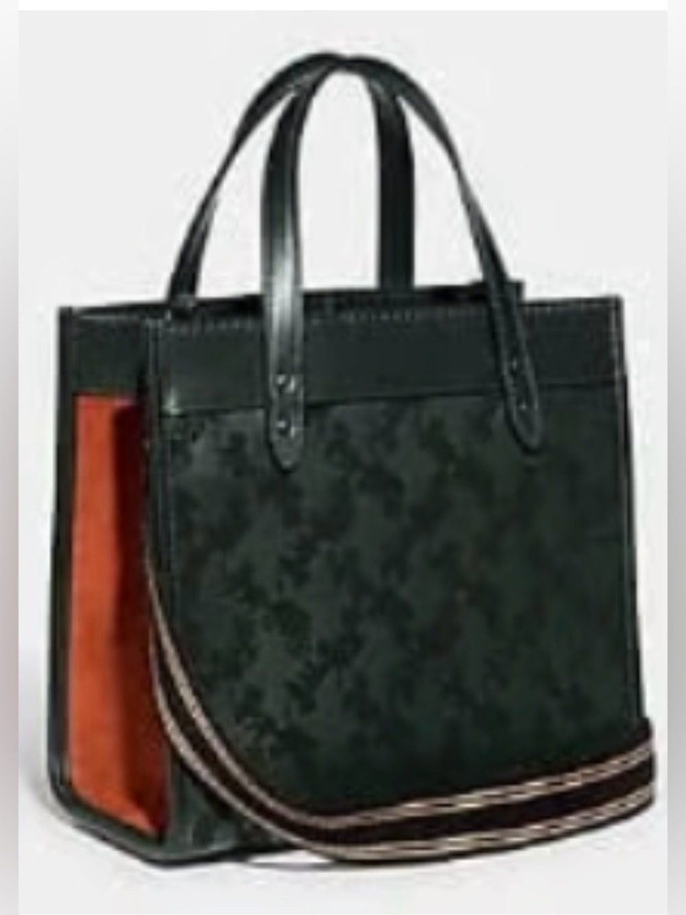 COACH Field Tote 22 Crossbody Horse and Carriage Amazon Green Leather/Suede NWT